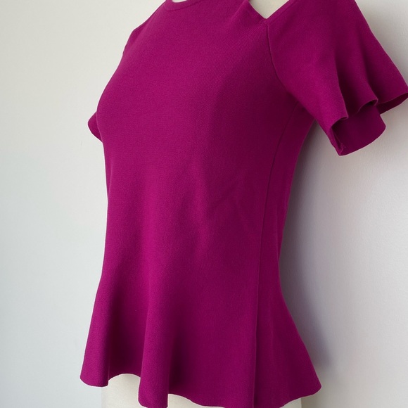 Ann Taylor exposed shoulder peplum top - Picture 5 of 8